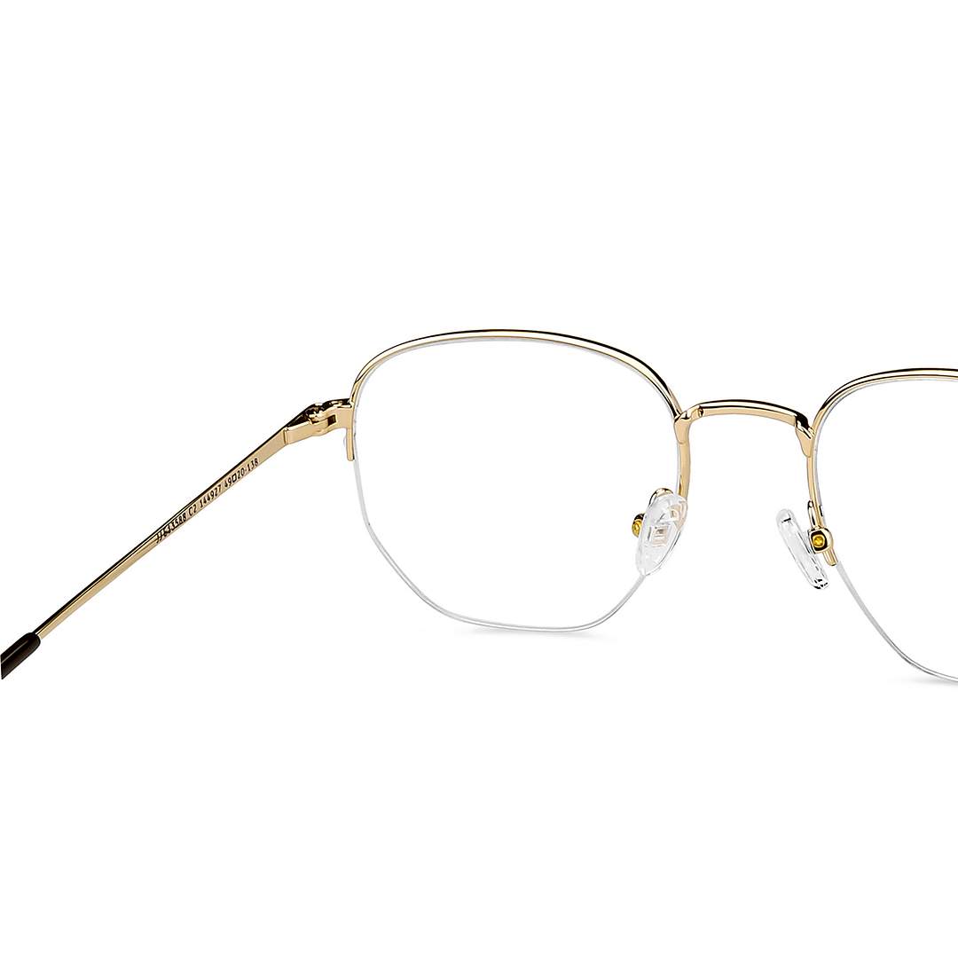 John Jacobs Gold Half Rim Geometric right side