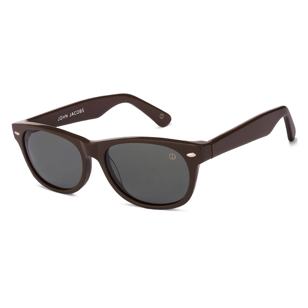 John Jacobs Computer Glasses Light Brown Full Rim Square left side