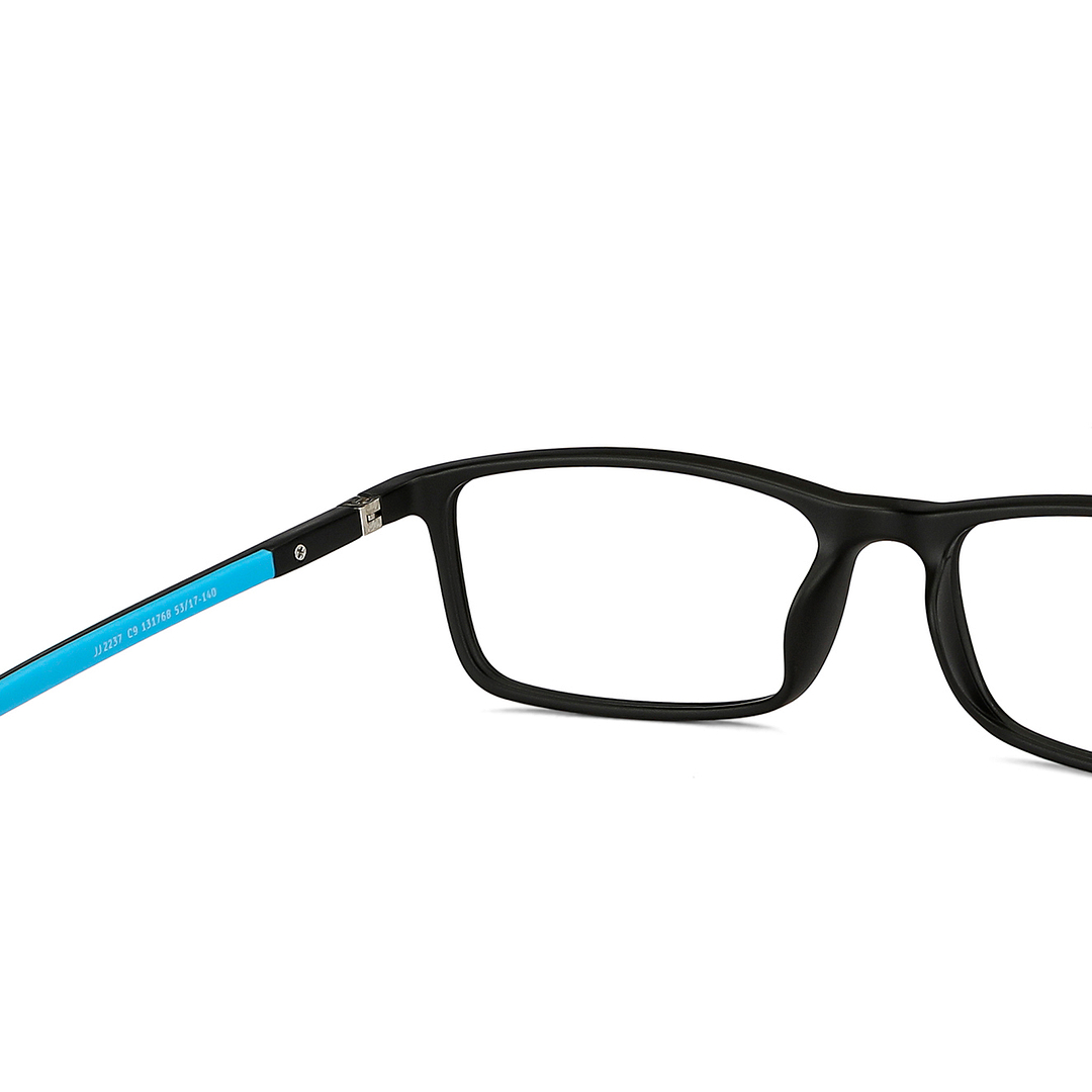 John Jacobs Black Full Rim Rectangle right side