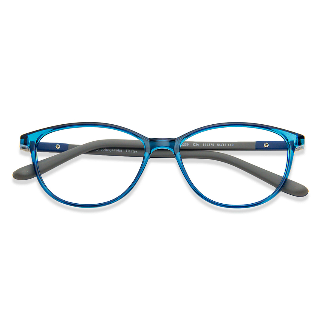 John Jacobs Online Sky Blue Full Rim Cat Eye left side