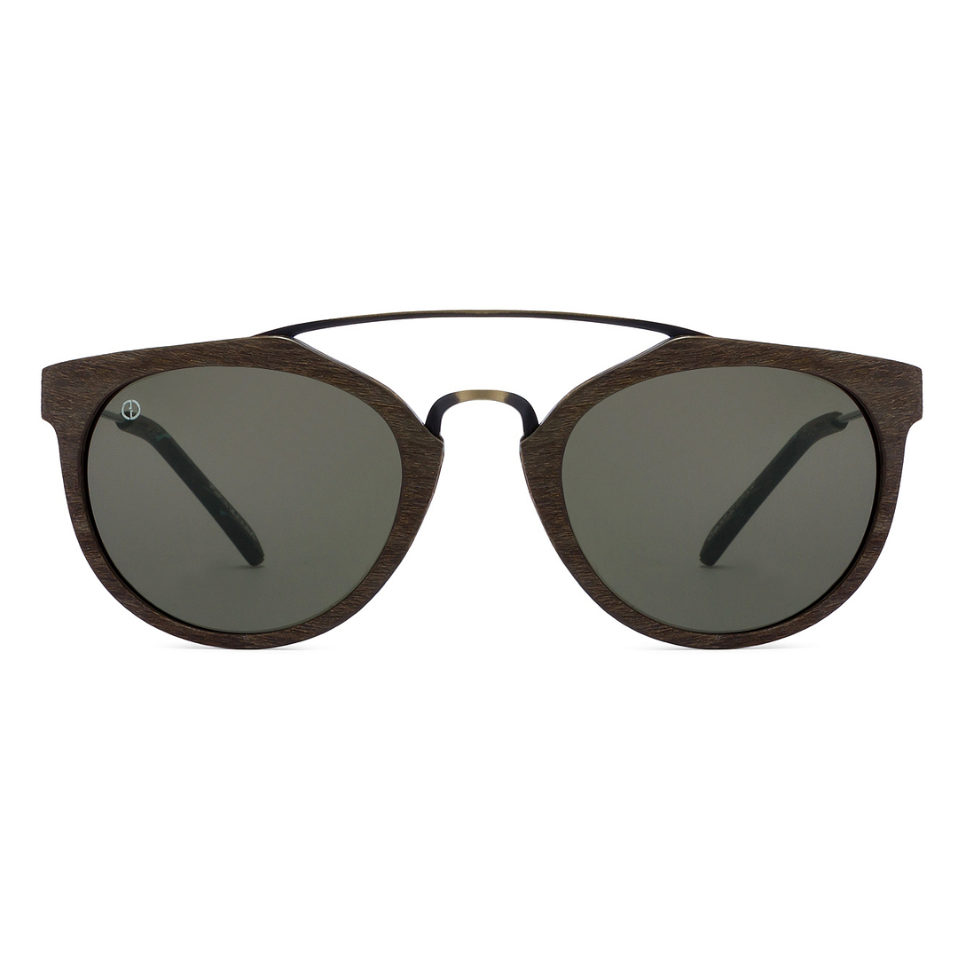 John Jacobs Computer Glasses Golden Brown Full Rim Round left side