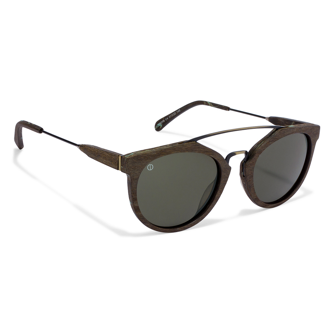 John Jacobs Computer Glasses Golden Brown Full Rim Round left side