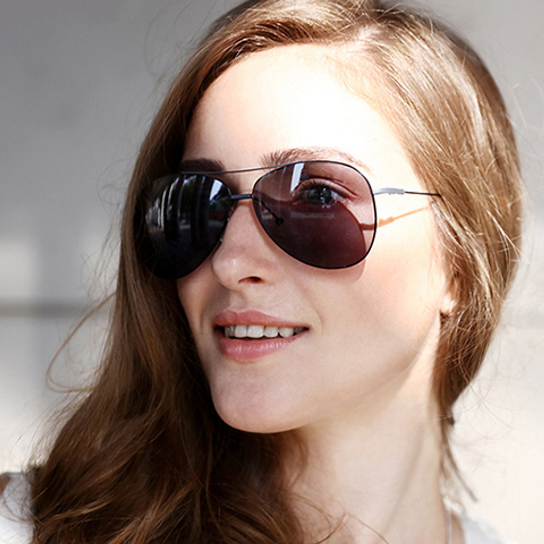 John Jacobs Computer Glasses Gray Full Rim Aviator left side