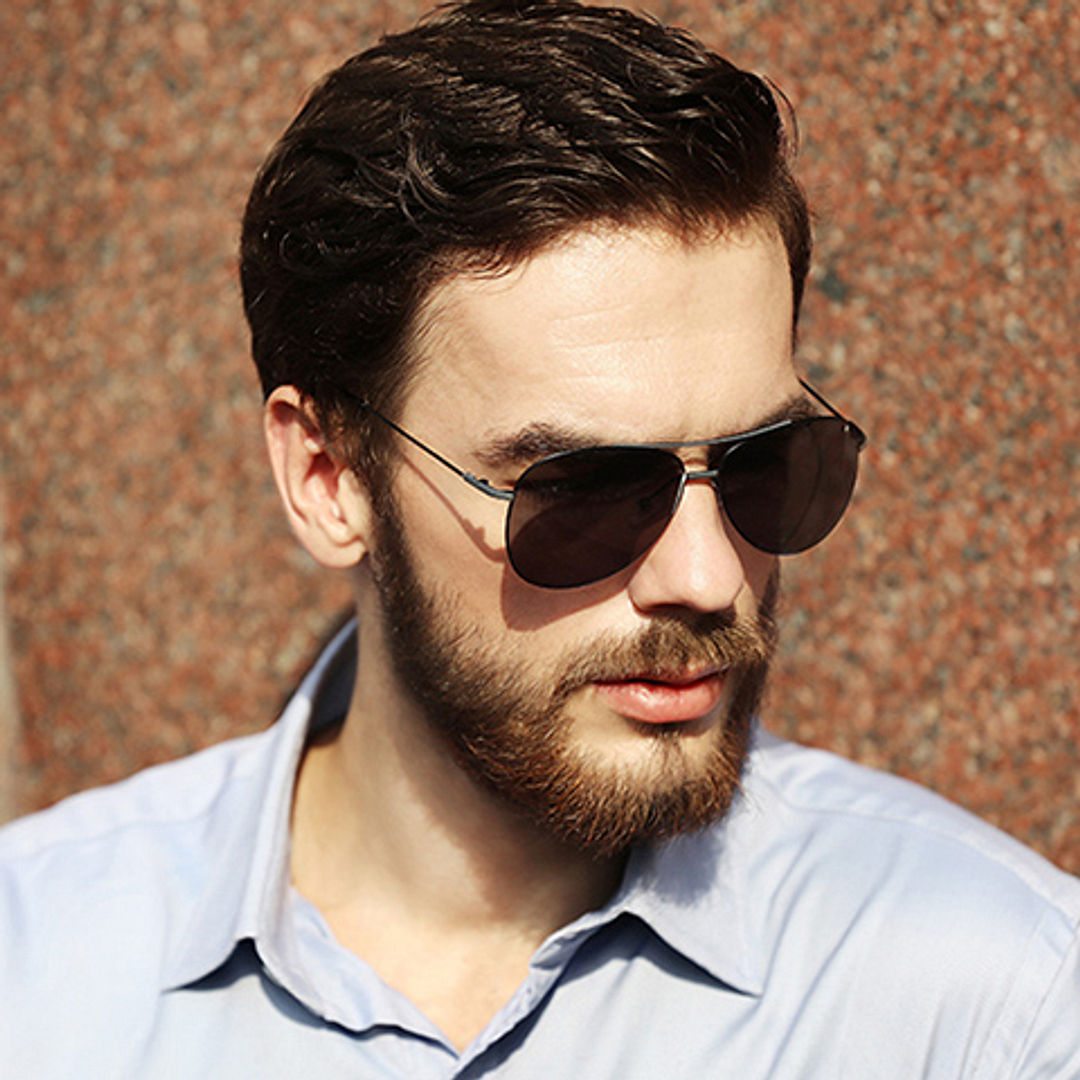 John Jacobs Computer Glasses Gray Full Rim Aviator right side