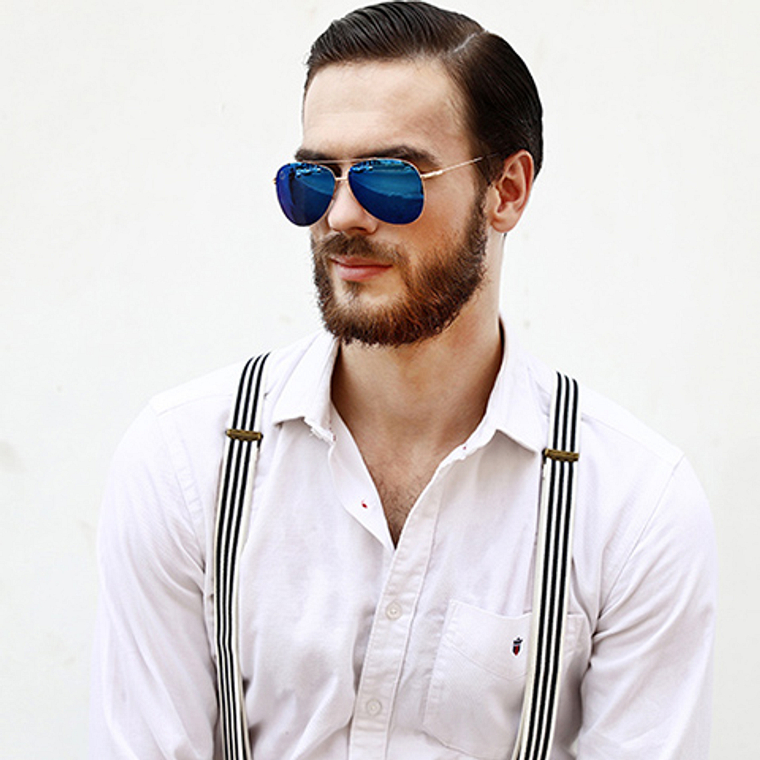 John Jacobs Computer Glasses Gold Full Rim Aviator right side