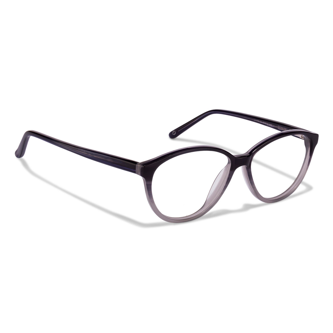 Lenskart Lenskart TOI Special: Blue Grey Transparent Full Rim Cat Eye Lenskart TOI Special Rich Acetate JJ 4400-C3 right side