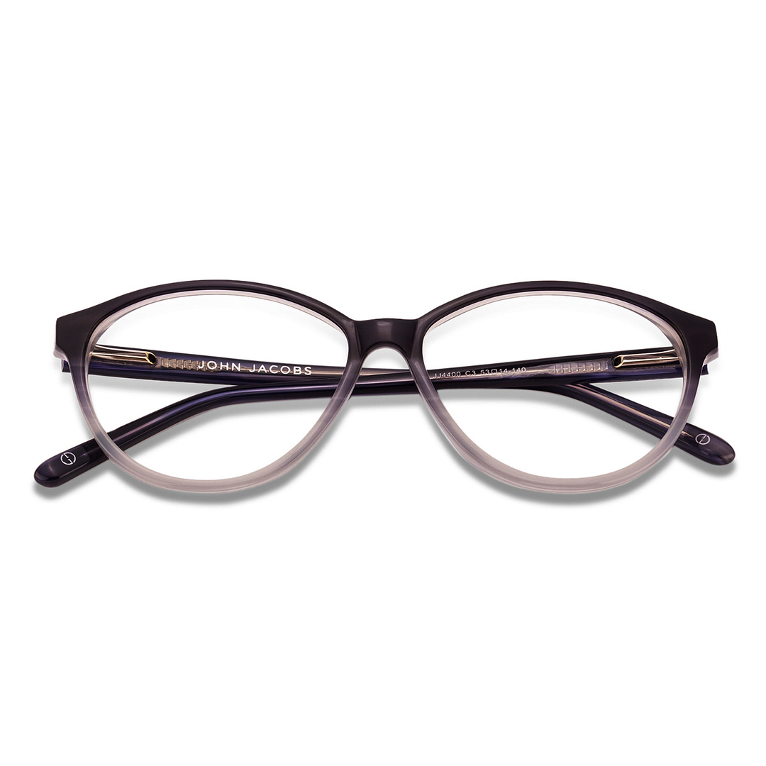 Lenskart Lenskart TOI Special: Blue Grey Transparent Full Rim Cat Eye Lenskart TOI Special Rich Acetate JJ 4400-C3 left side