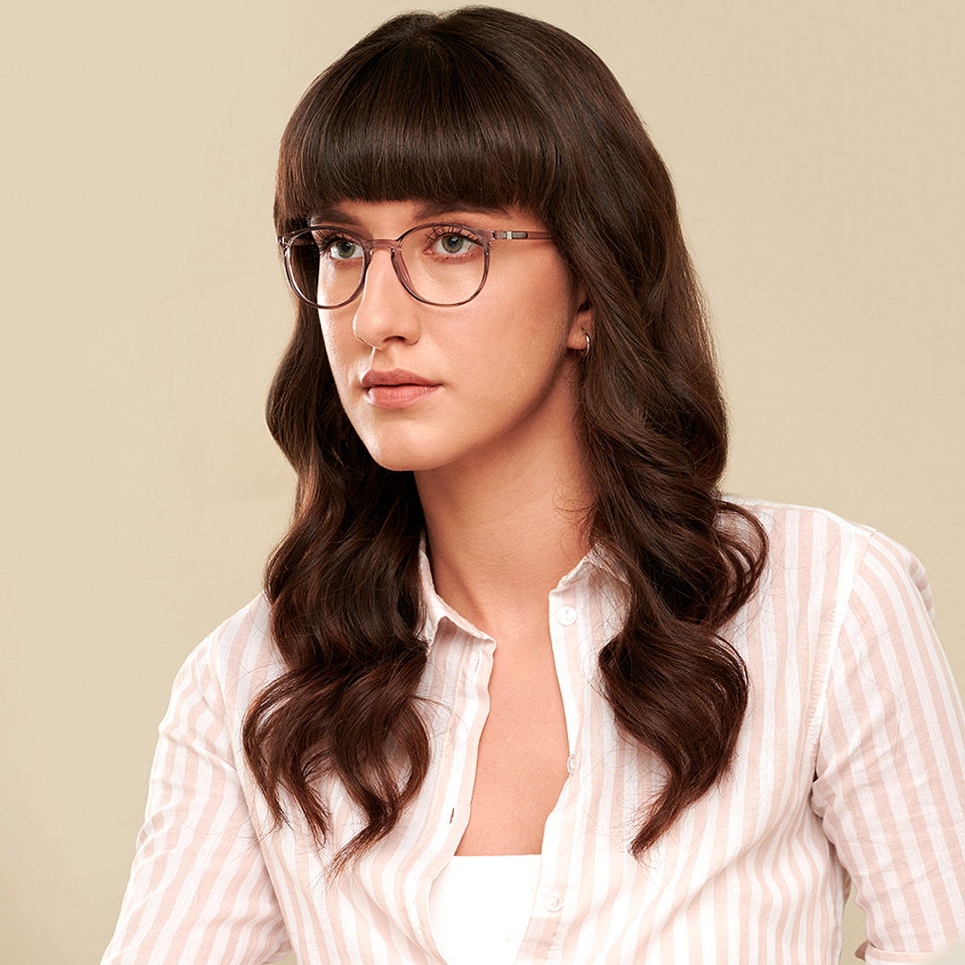 John Jacobs Gray Transparent Full Rim Round left side