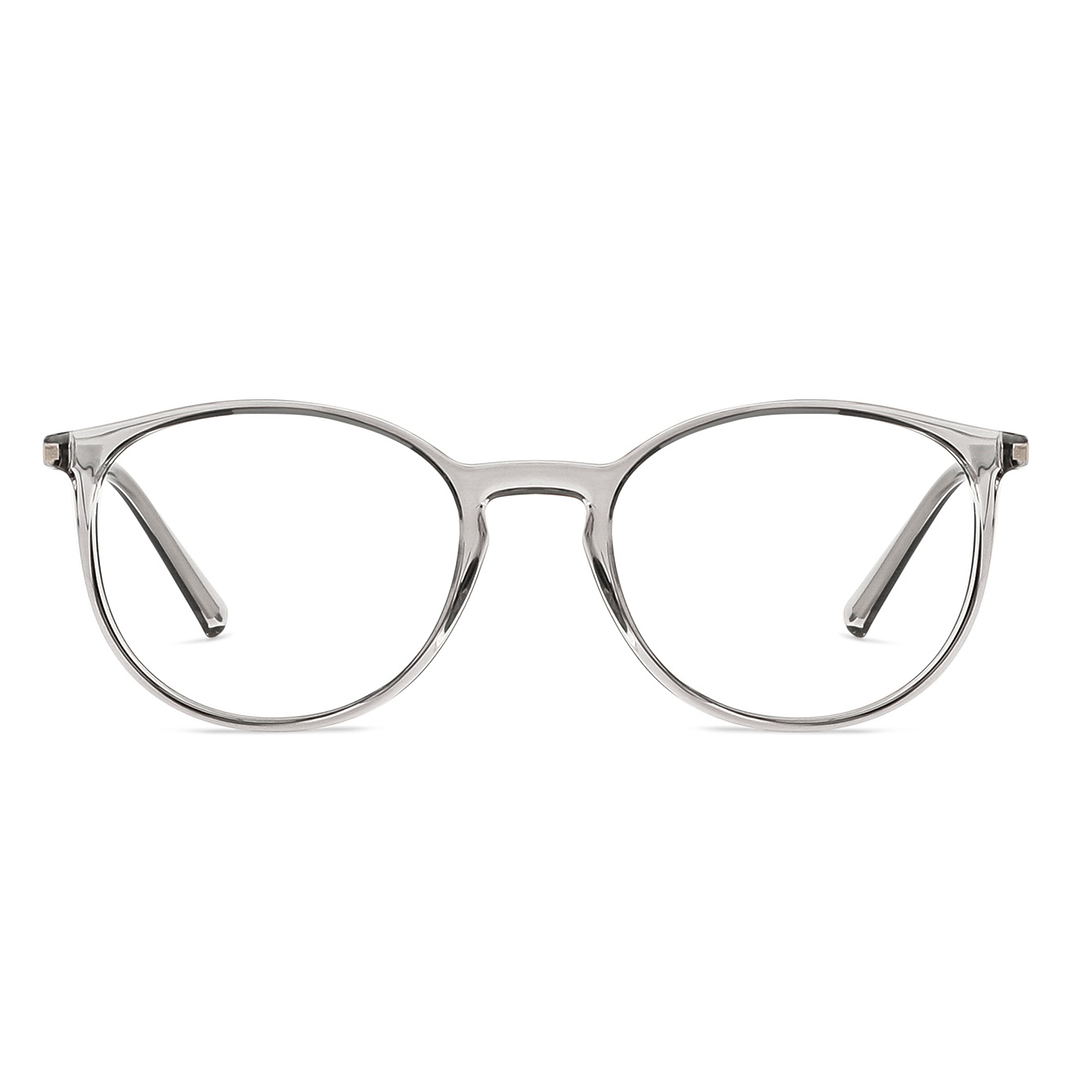 John Jacobs Gray Transparent Full Rim Round left side