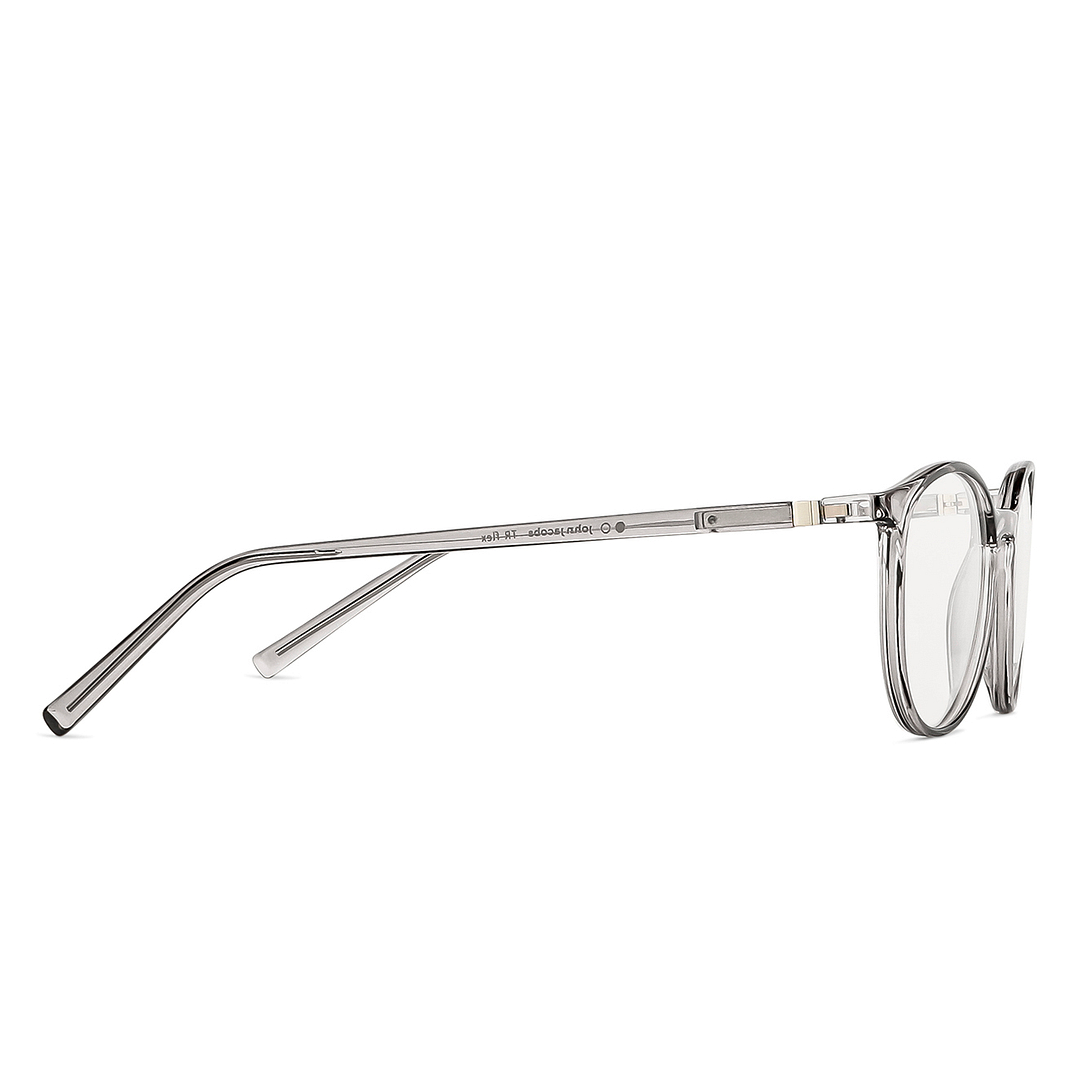 John Jacobs Gray Transparent Full Rim Round right side