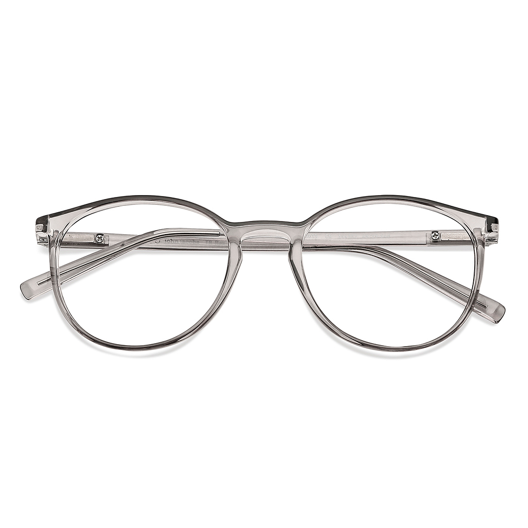 John Jacobs Gray Transparent Full Rim Round left side