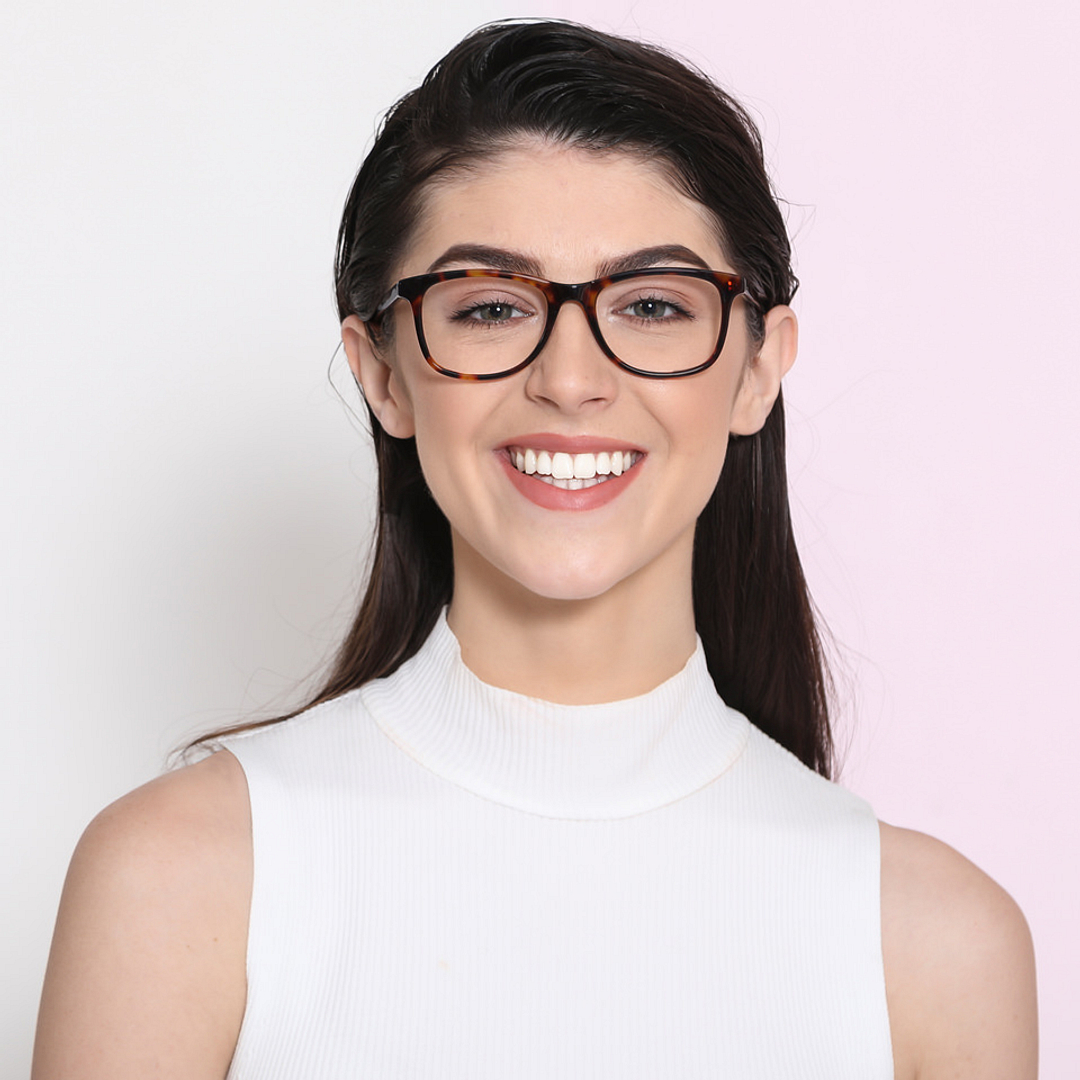 John Jacobs Light Brown Full Rim Square left side