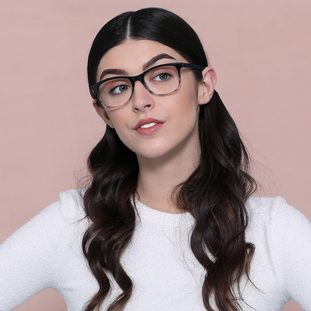 John Jacobs Black Transparent Full Rim Square left side