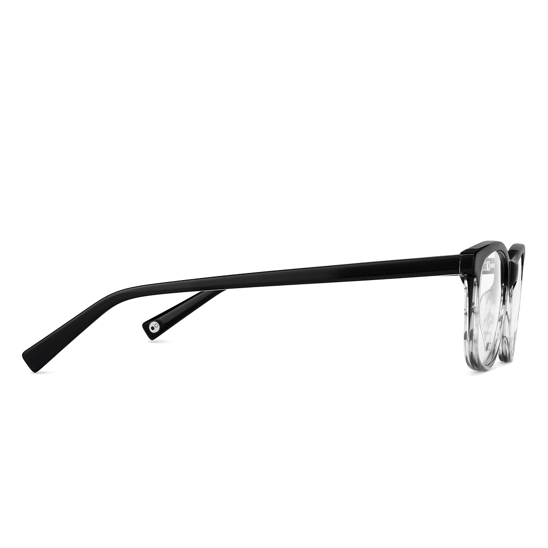 John Jacobs Black Transparent Full Rim Square left side