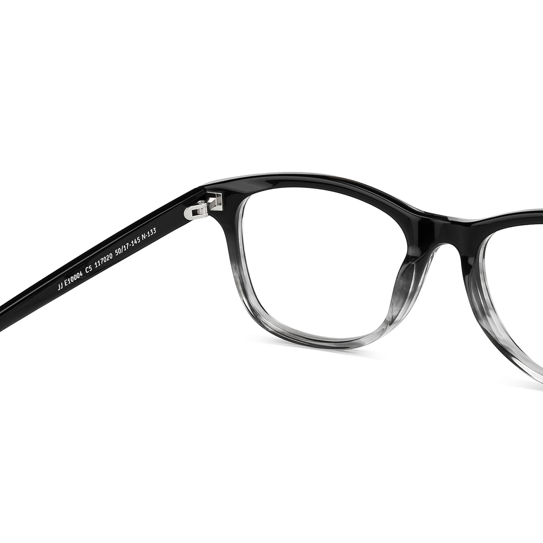 John Jacobs Black Transparent Full Rim Square right side