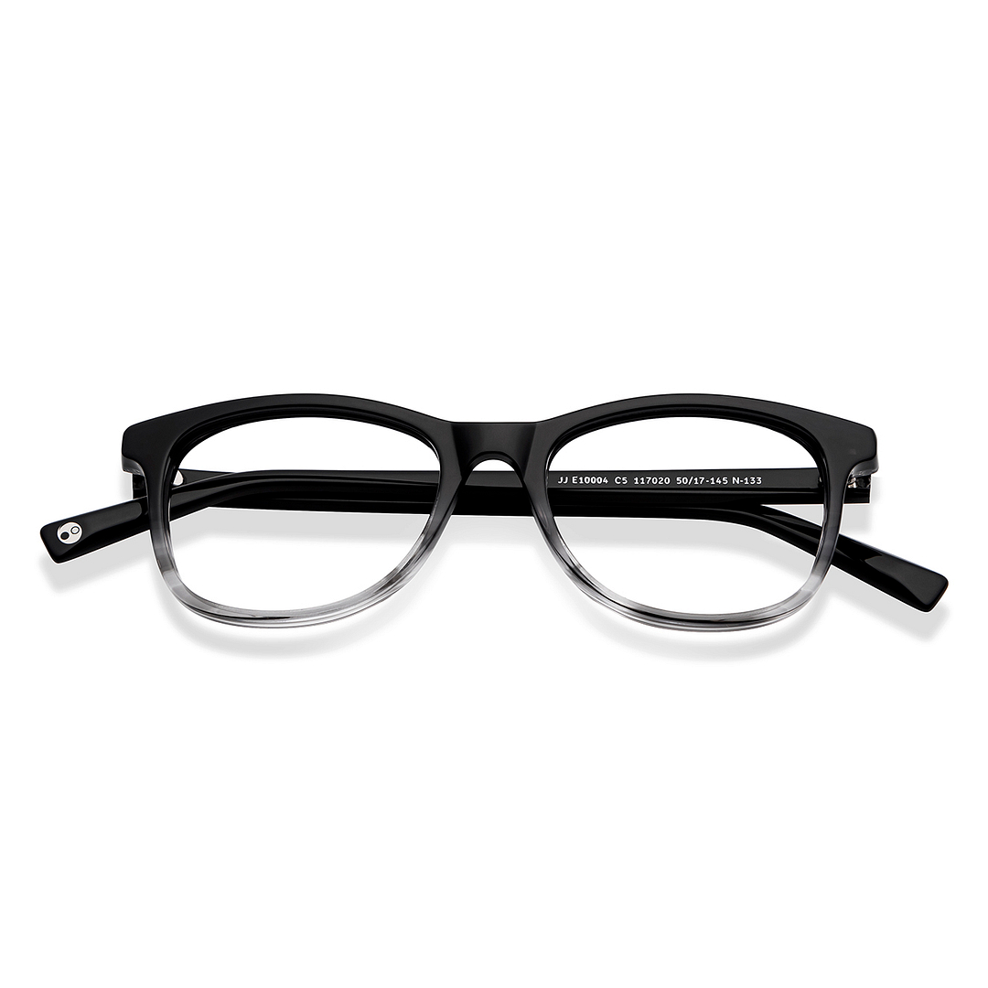 John Jacobs Black Transparent Full Rim Square left side