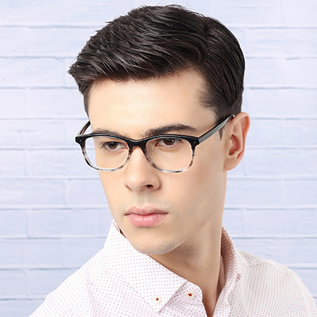 John Jacobs Black Transparent Full Rim Square left side