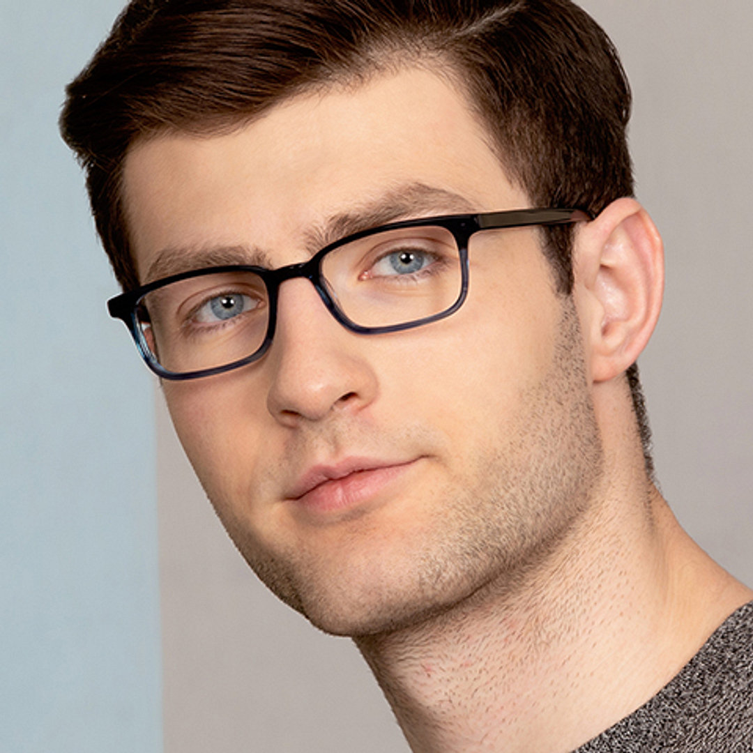 John Jacobs Online Black Transparent Full Rim Rectangle right side