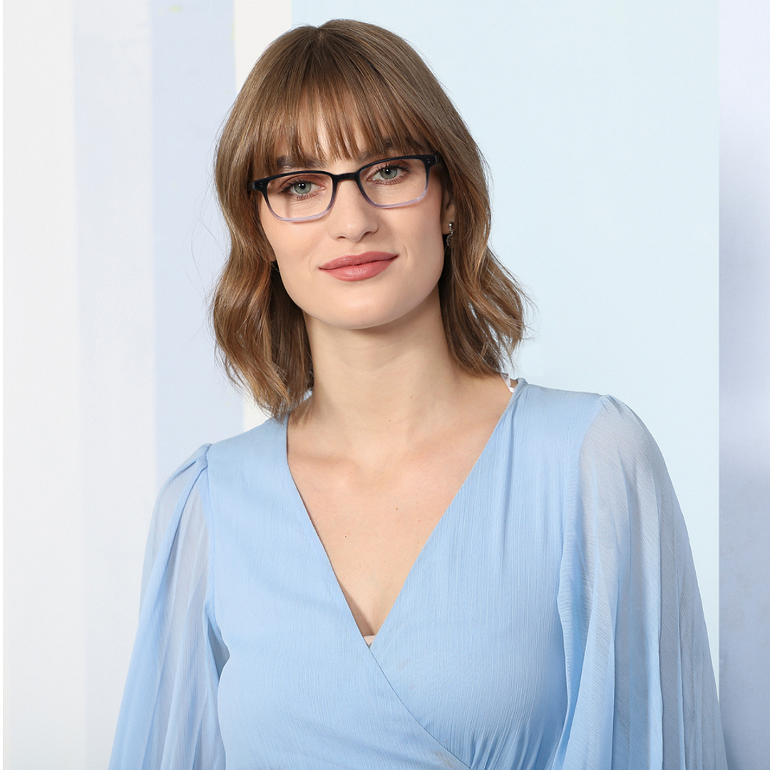 John Jacobs Black Blue Full Rim Rectangle right side