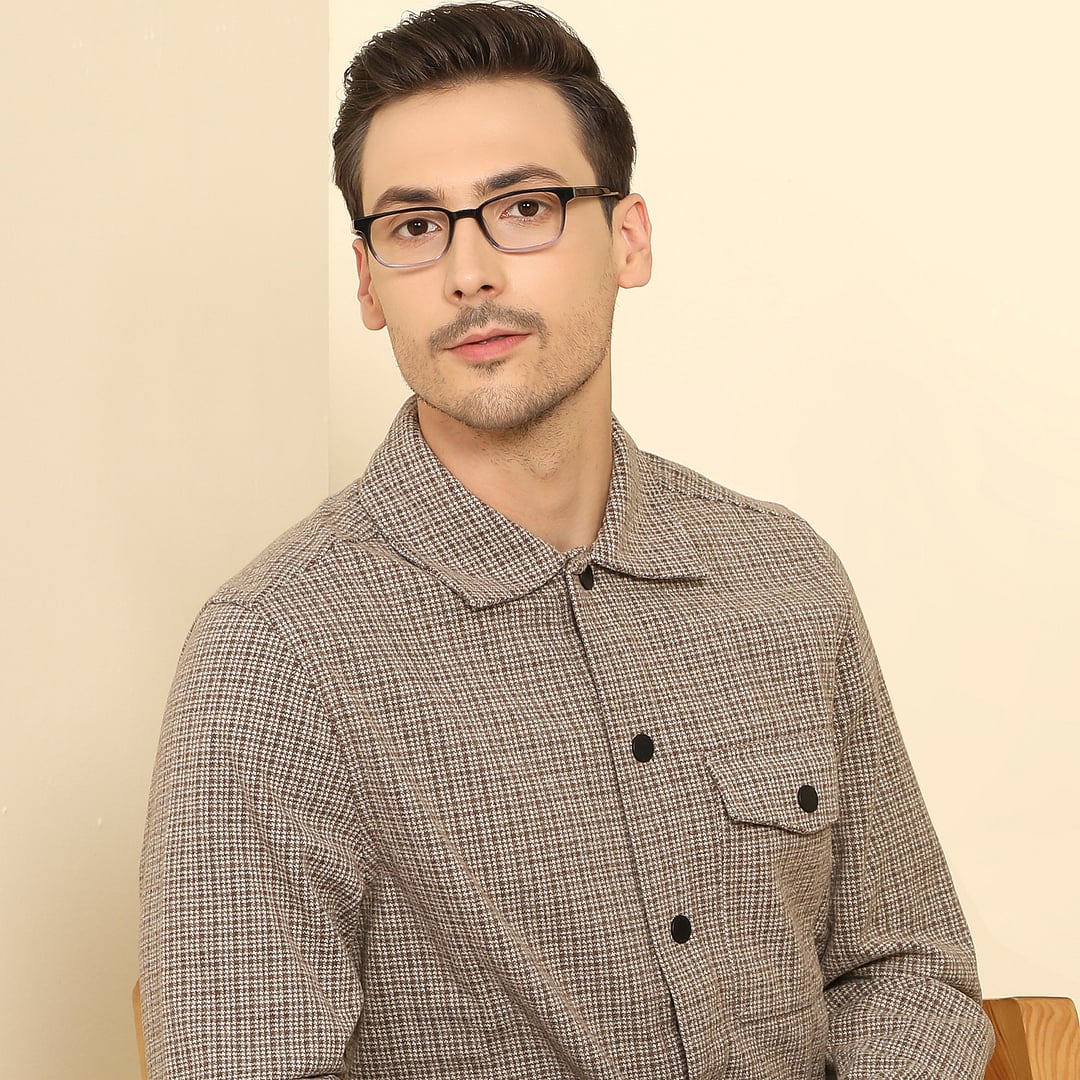 John Jacobs Black Blue Full Rim Rectangle right side