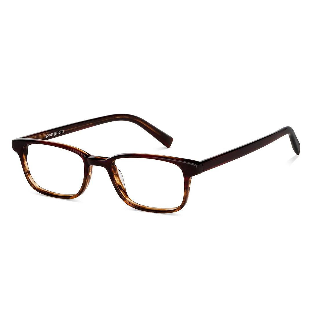John Jacobs Light Brown Full Rim Rectangle right side