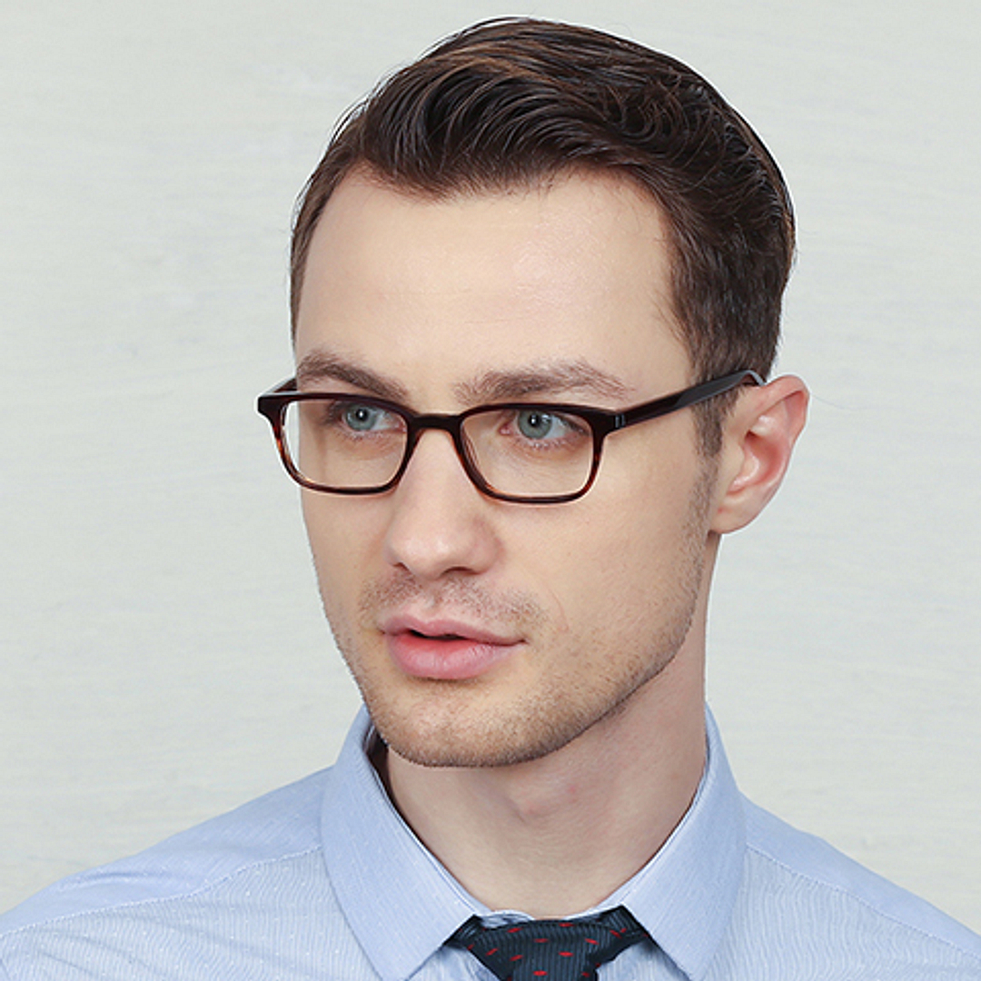 John Jacobs Light Brown Full Rim Rectangle right side