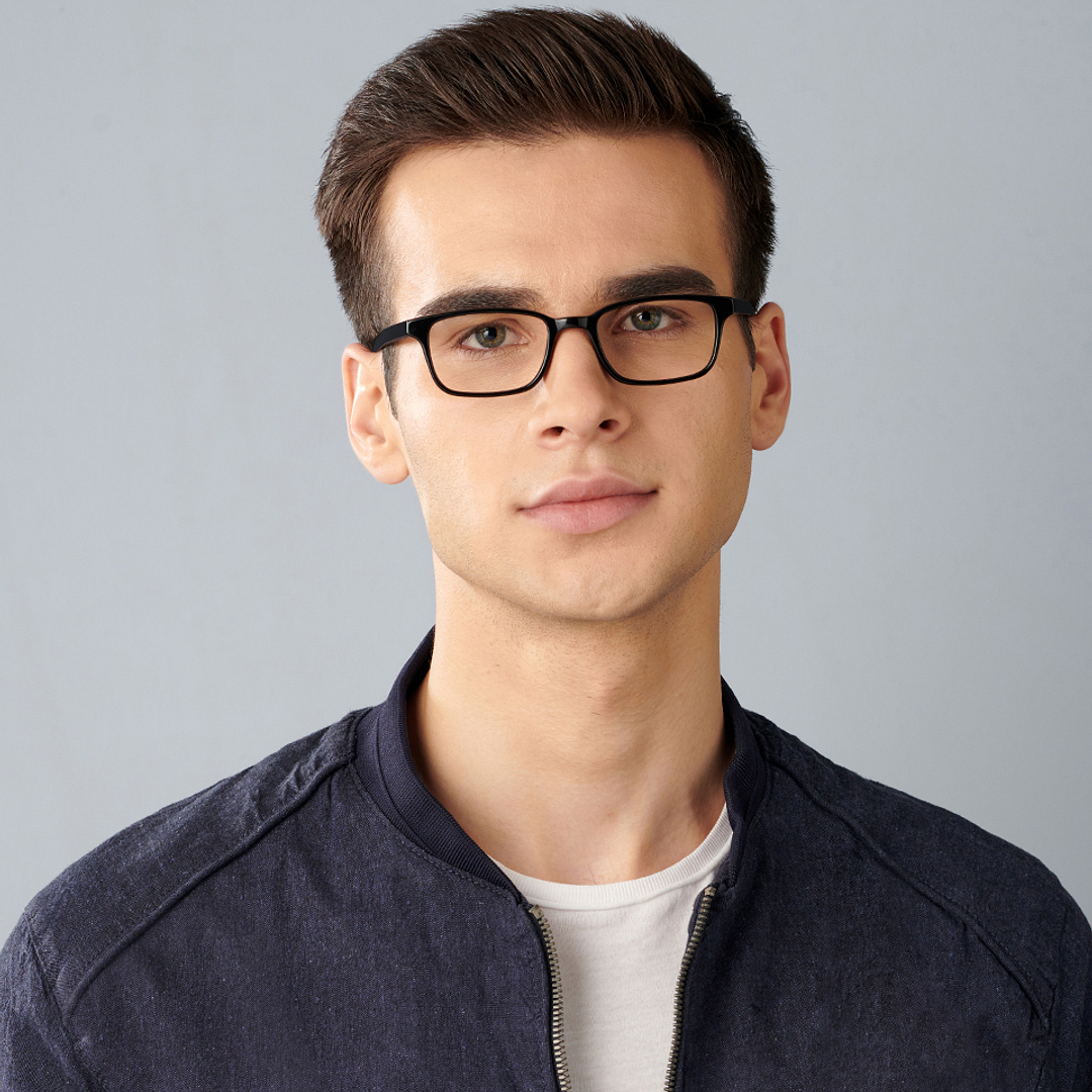 John Jacobs Online Black Full Rim Rectangle left side