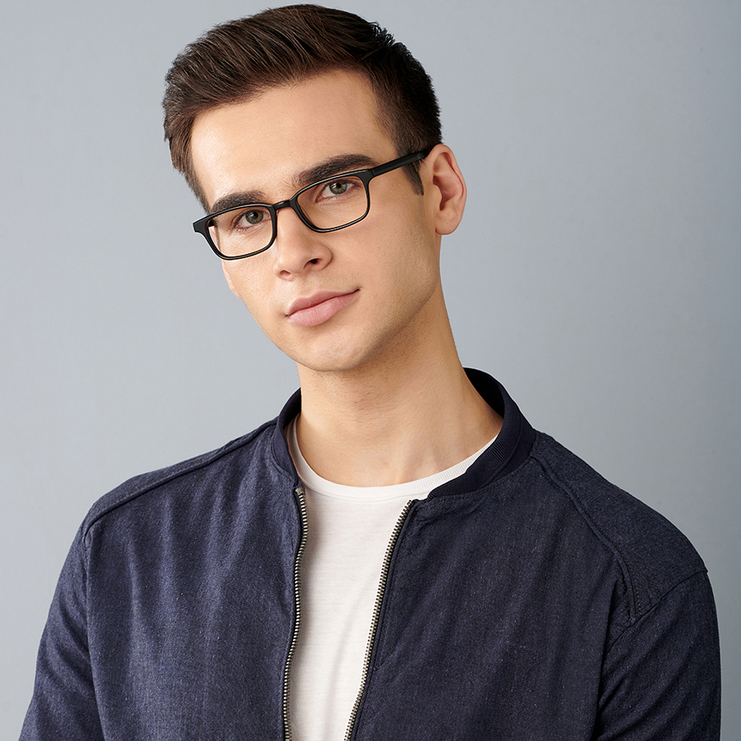 John Jacobs Online Black Full Rim Rectangle right side