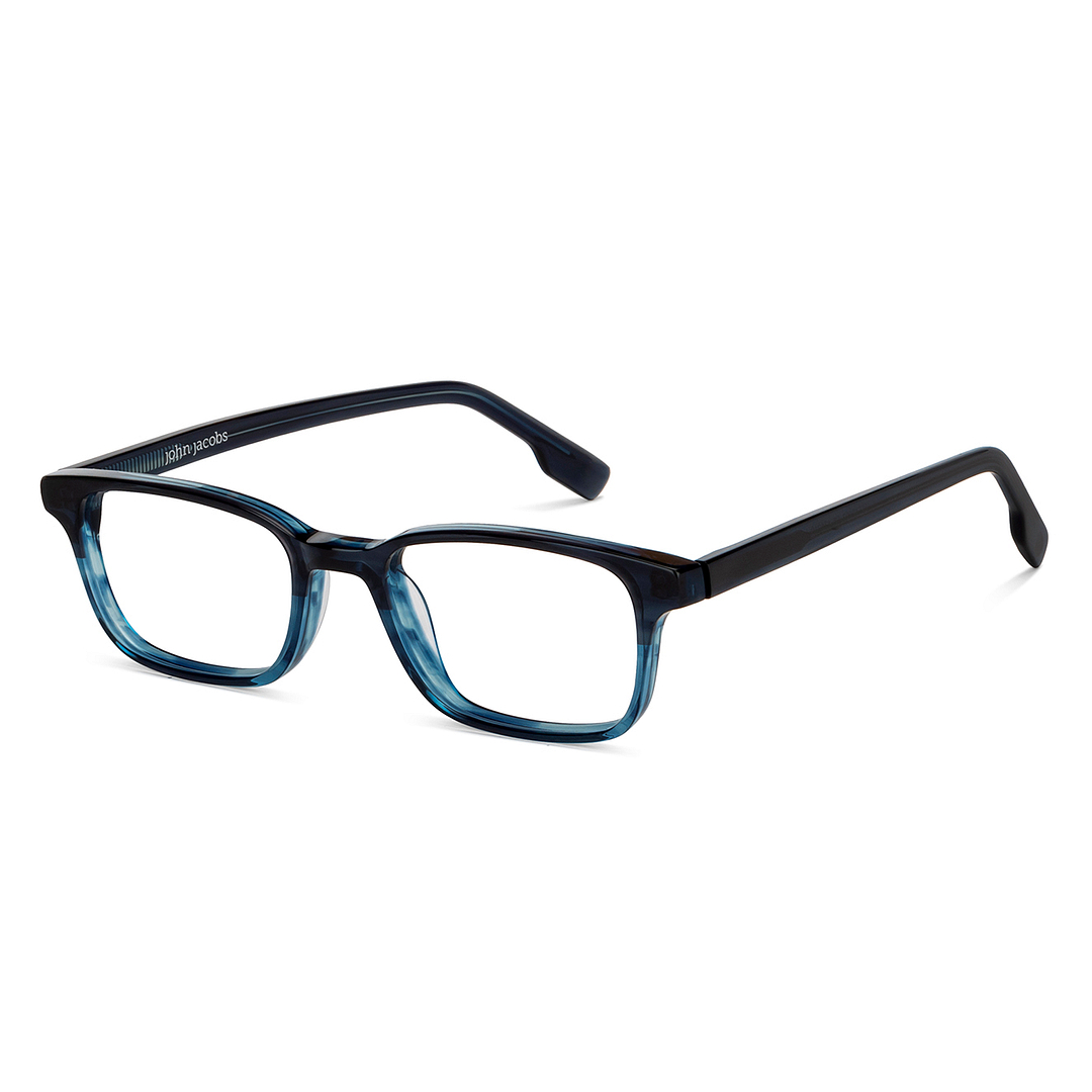 John Jacobs Online Blue Transparent Full Rim Rectangle right side