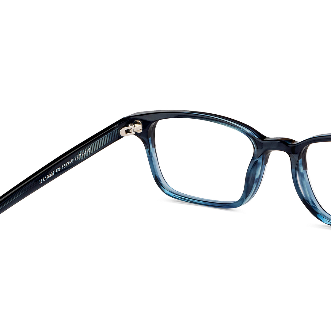 John Jacobs Online Blue Transparent Full Rim Rectangle right side