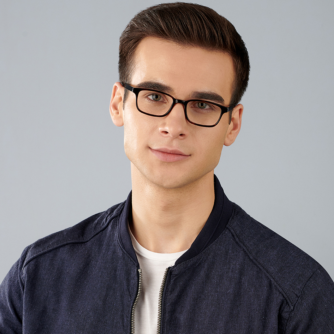 John Jacobs Online Black Full Rim Rectangle left side