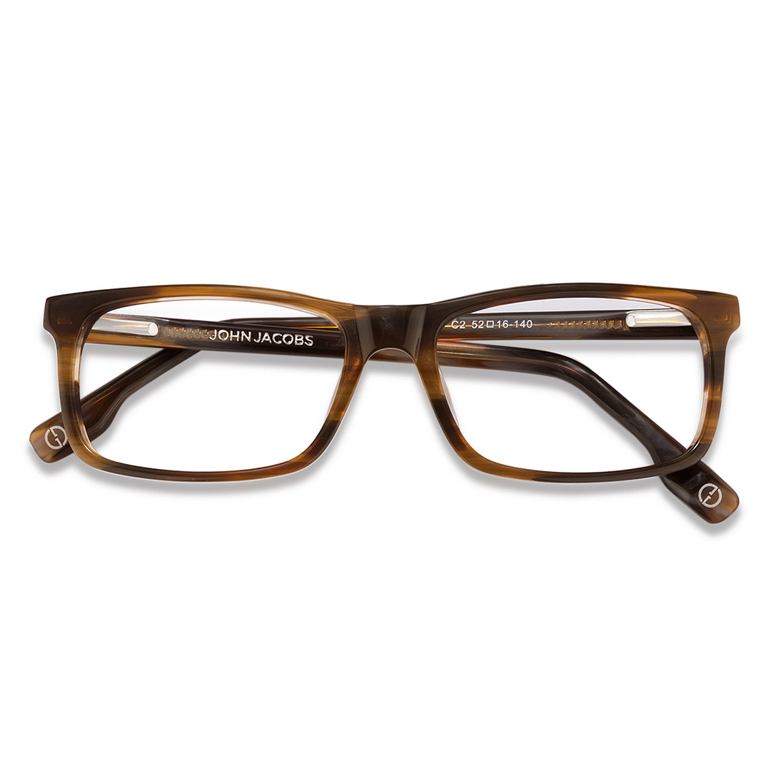 John Jacobs Light Brown Full Rim Rectangle left side