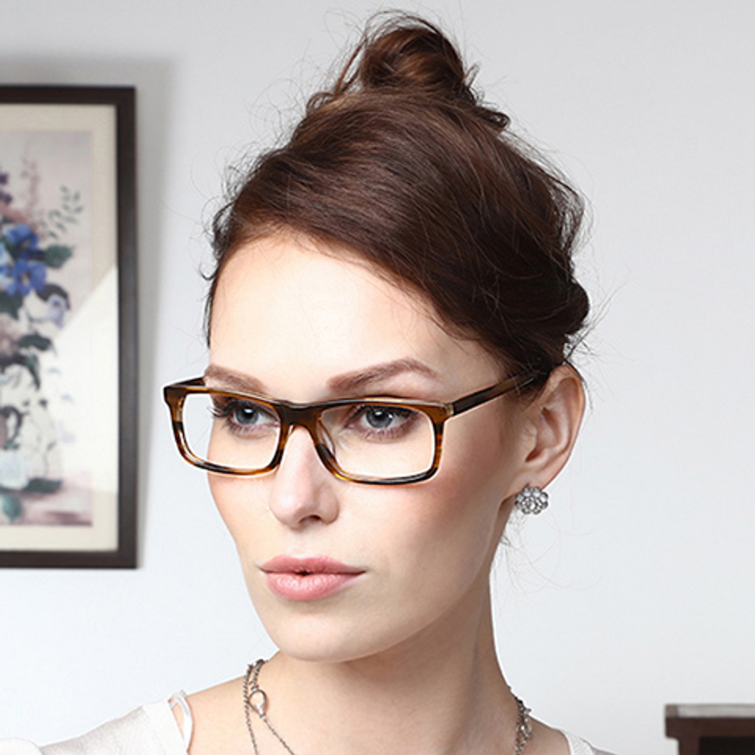 John Jacobs Light Brown Full Rim Rectangle right side