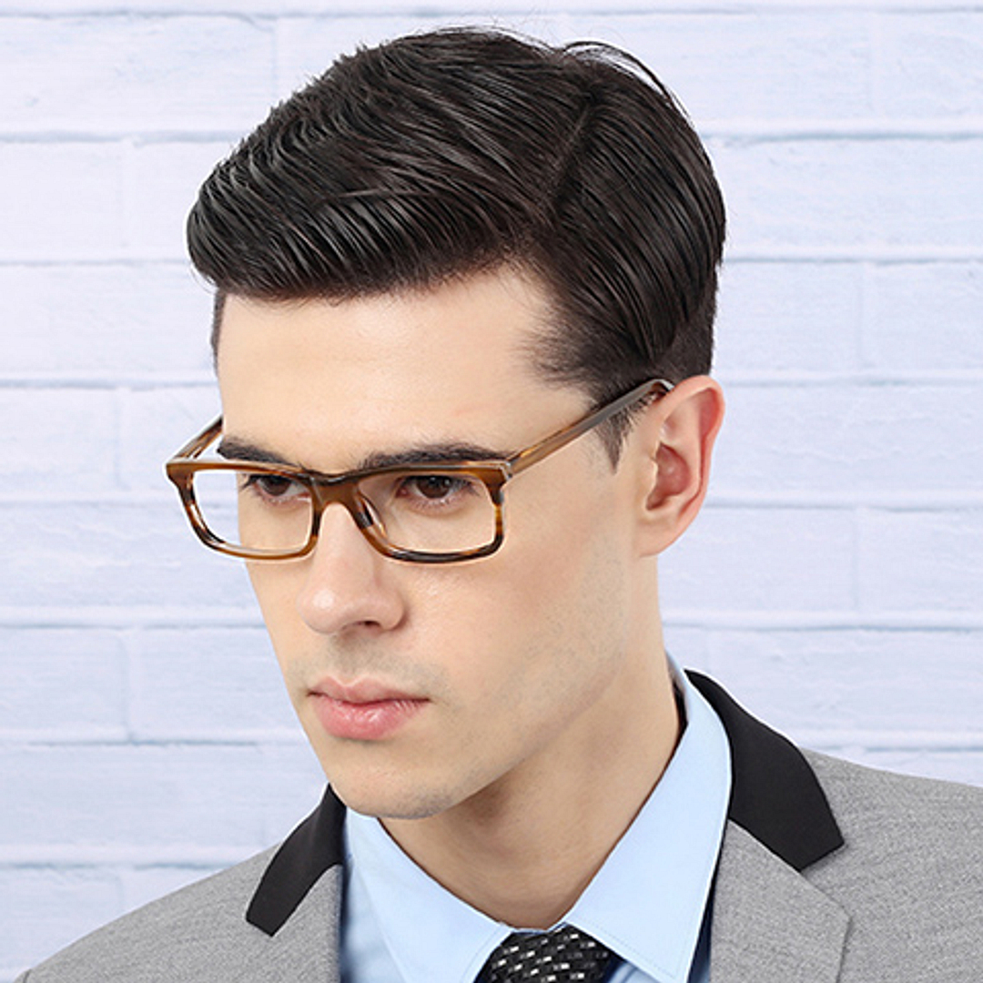 John Jacobs Light Brown Full Rim Rectangle right side