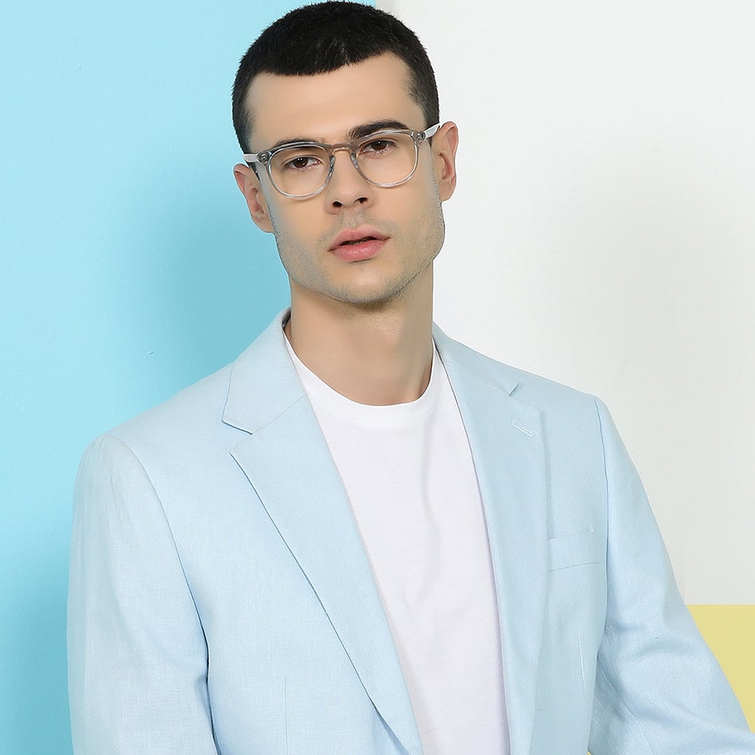 John Jacobs Crystal Transparent Full Rim Round right side