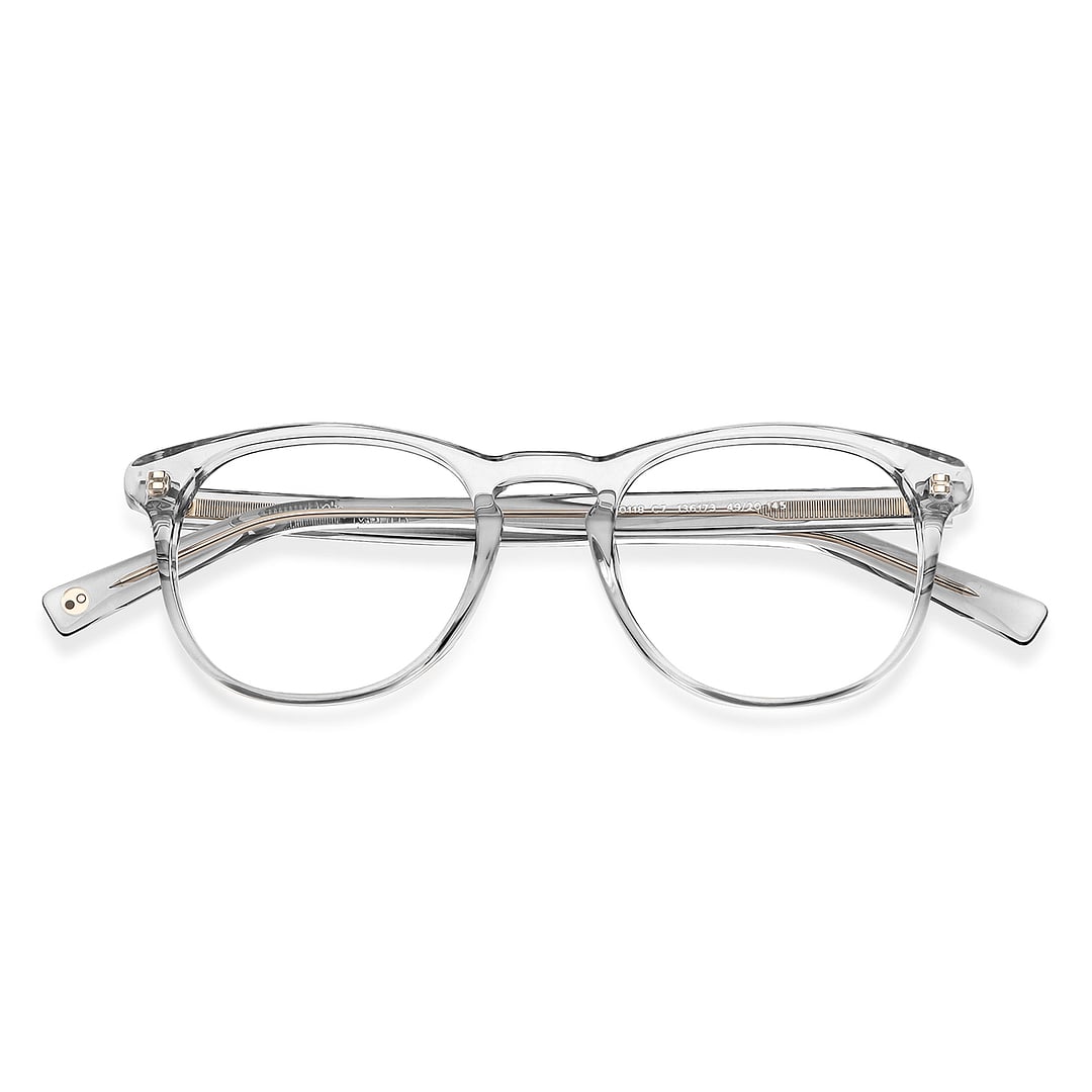 John Jacobs Crystal Transparent Full Rim Round left side