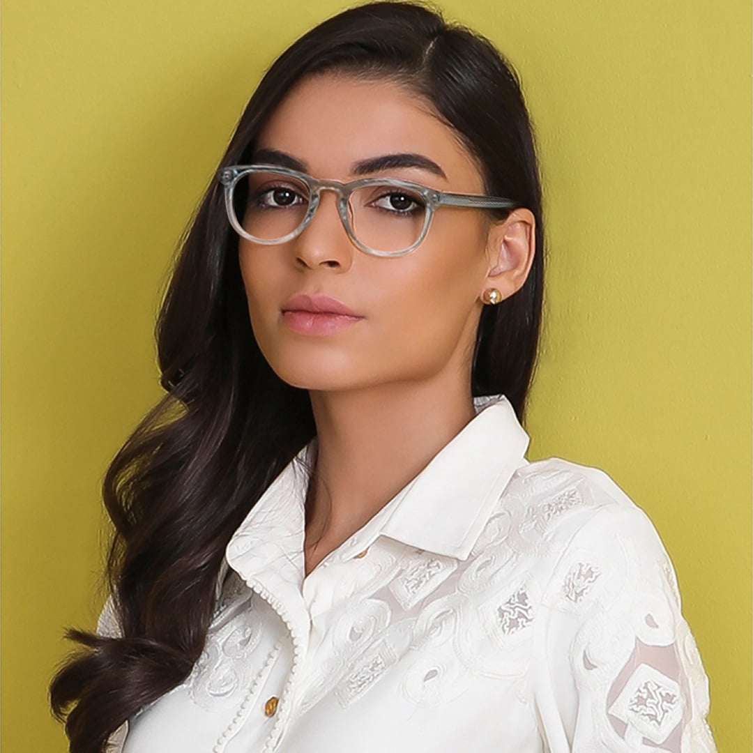 John Jacobs Crystal Transparent Full Rim Round left side