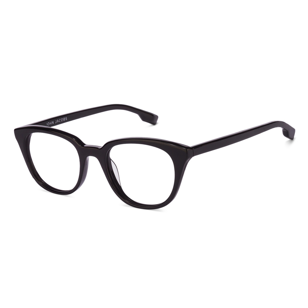 John Jacobs Screen Glasses Black Full Rim Square right side
