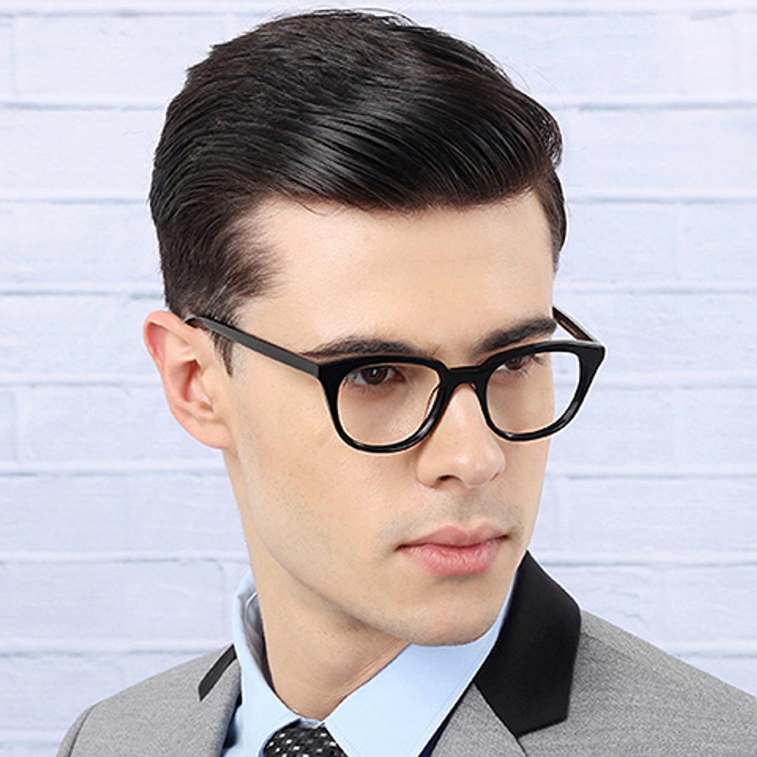 John Jacobs Screen Glasses Black Full Rim Square right side