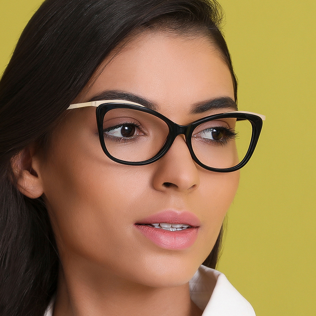 John Jacobs Online Black Full Rim Cat Eye right side