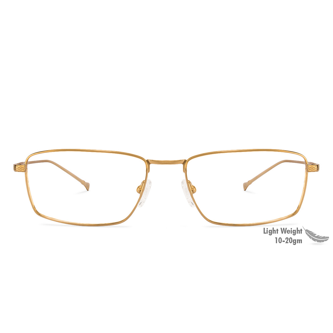 John Jacobs Screen Glasses Gold Full Rim Rectangle left side