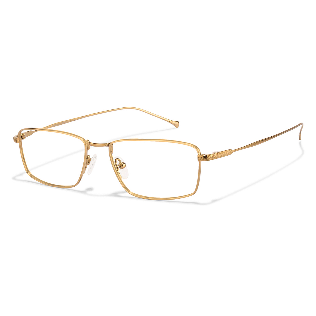 John Jacobs Screen Glasses Gold Full Rim Rectangle left side