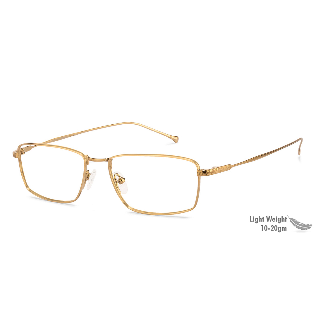 John Jacobs Screen Glasses Gold Full Rim Rectangle right side