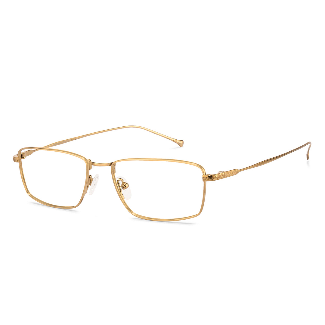 John Jacobs Screen Glasses Gold Full Rim Rectangle right side