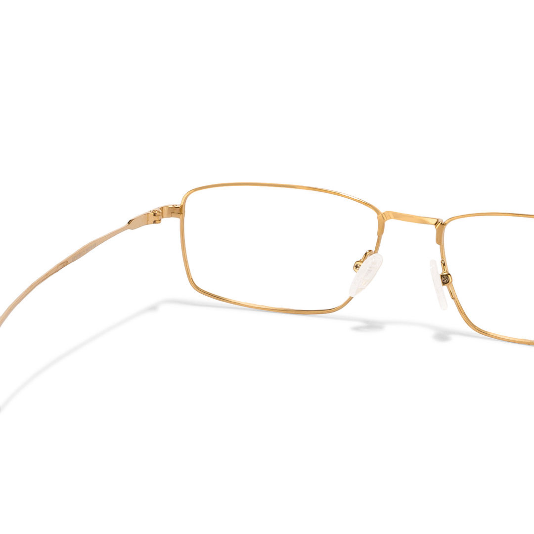 John Jacobs Screen Glasses Gold Full Rim Rectangle left side