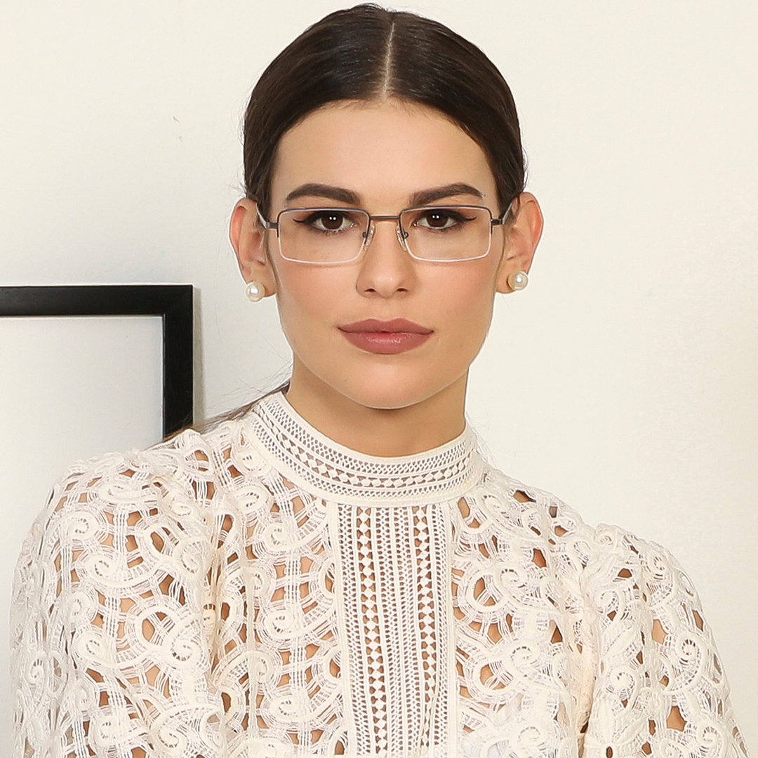 John Jacobs Dark Gray Half Rim Rectangle right side