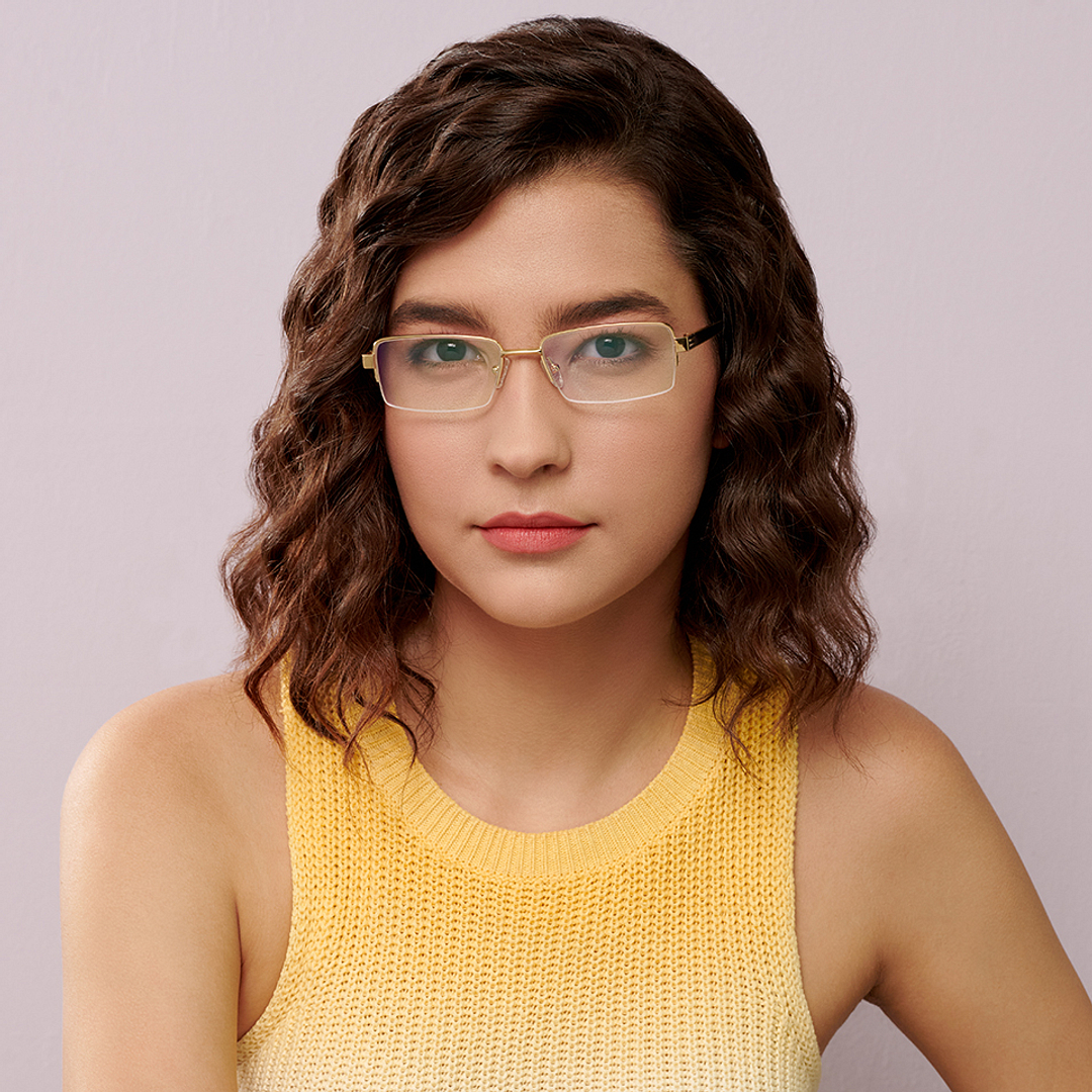 John Jacobs Gold Half Rim Rectangle left side