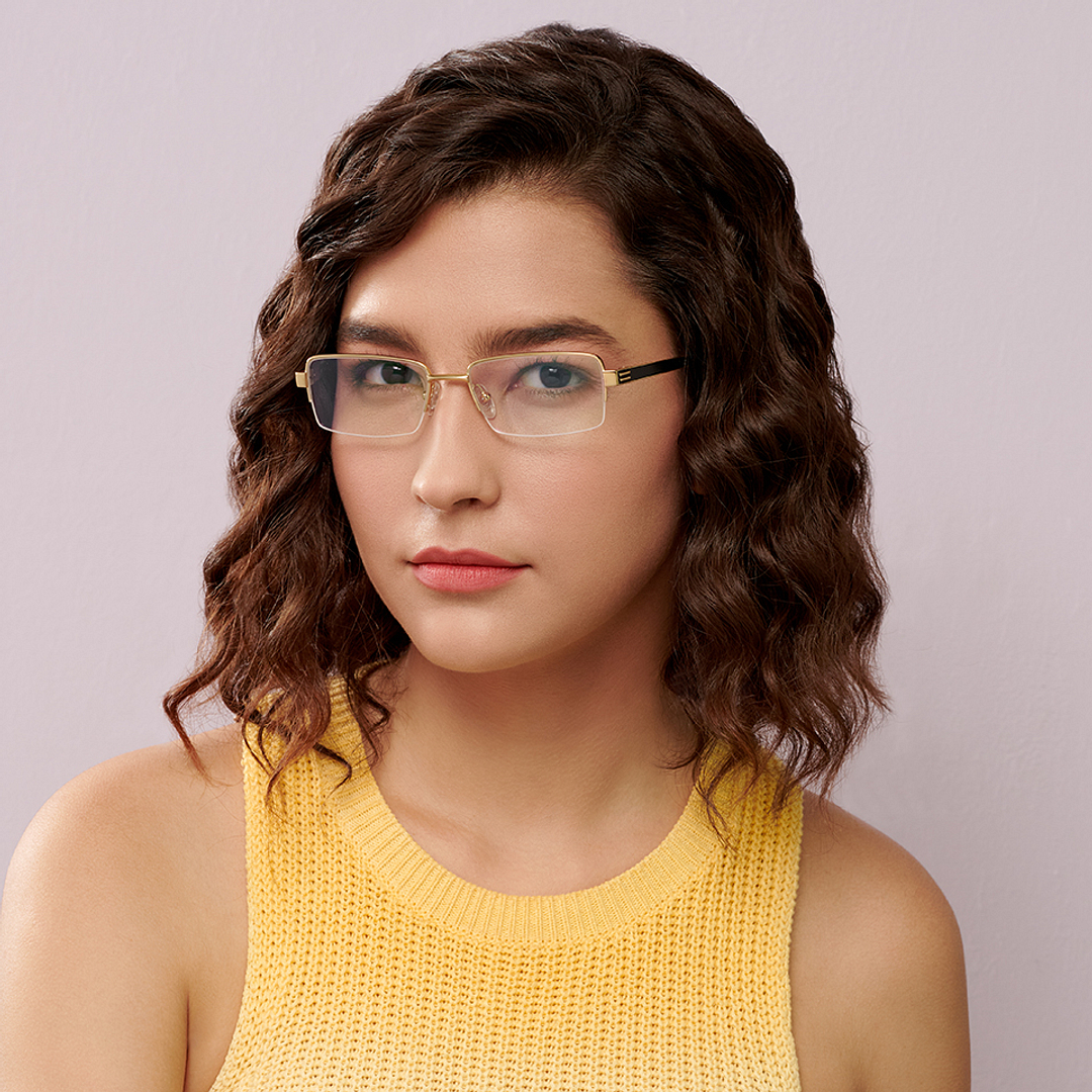 John Jacobs Gold Half Rim Rectangle right side