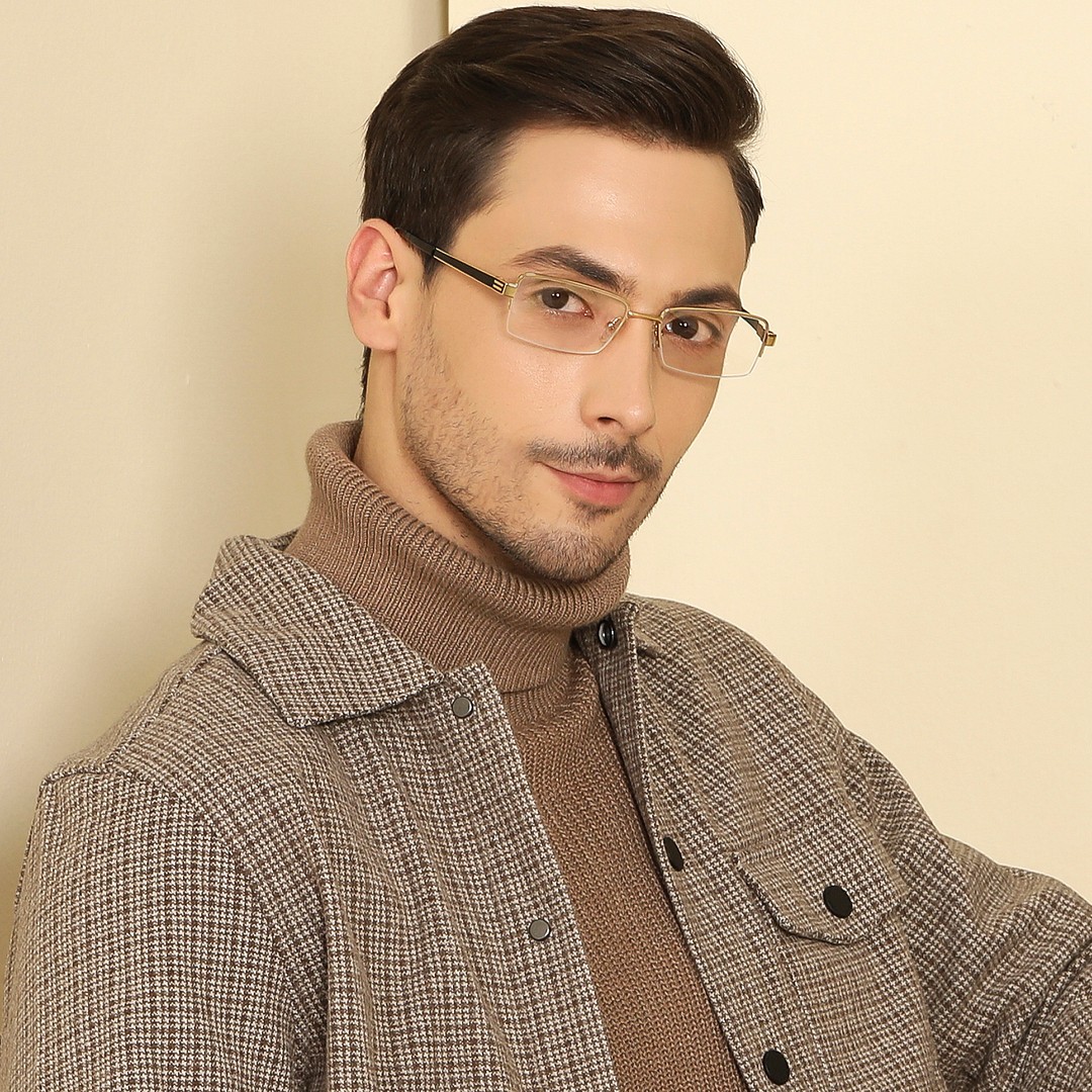 John Jacobs Gold Half Rim Rectangle right side