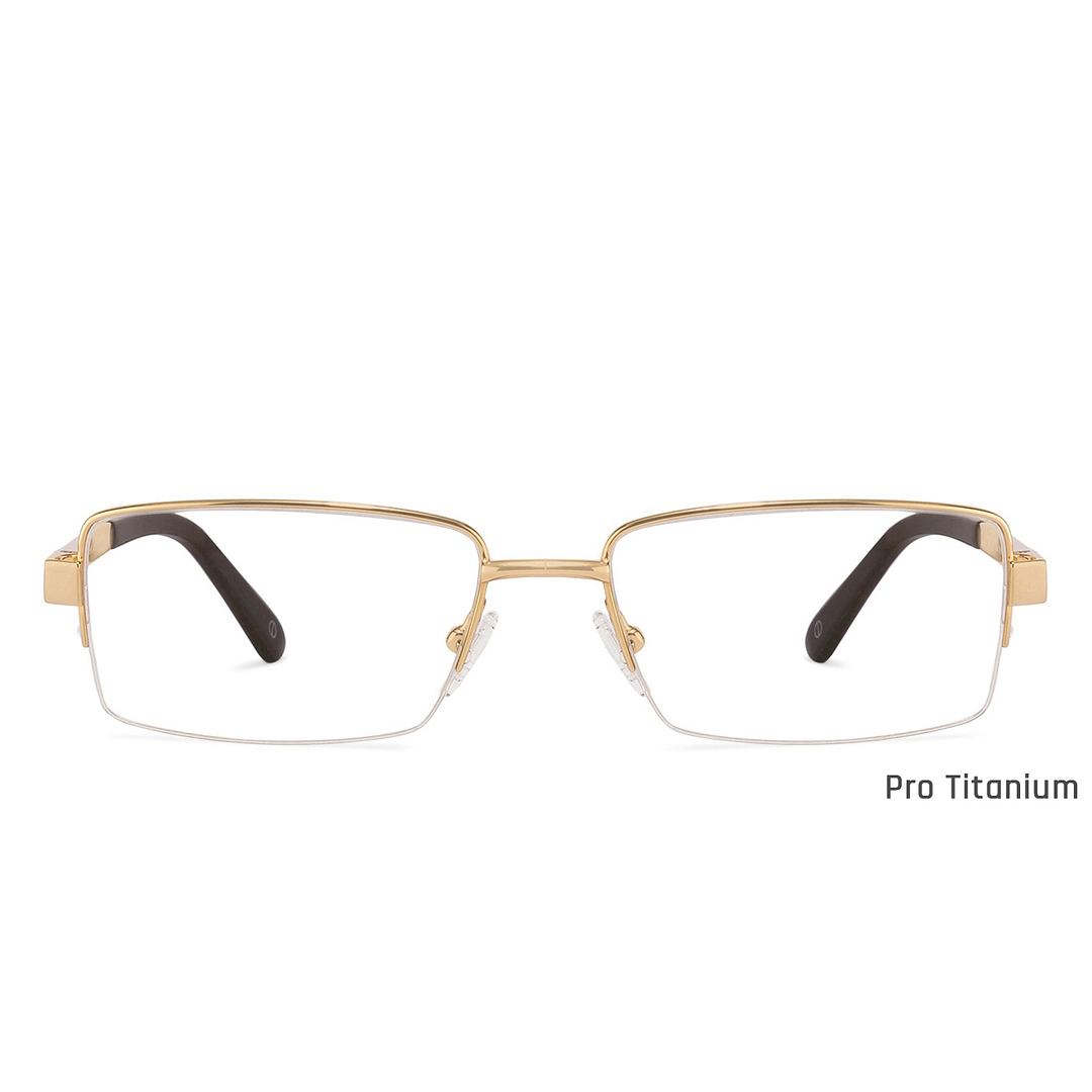 John Jacobs Gold Half Rim Rectangle left side